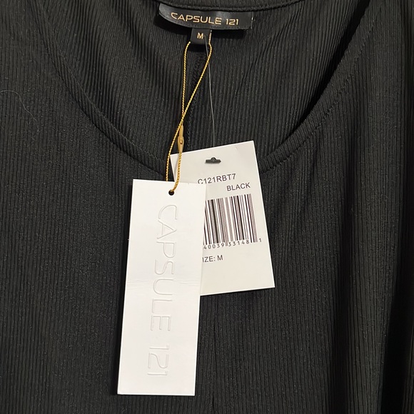 NWT Capsule121 TheBopp Black Ruched Side Tank Top Size M - Picture 4 of 8